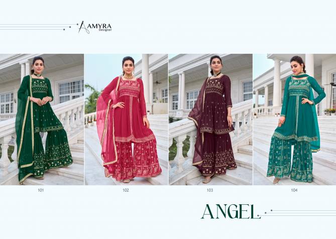 Angel By Amyra Georgette Sharara Suits Catalog